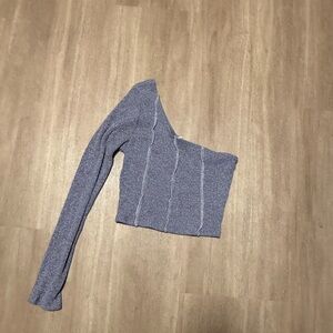 One-Shoulder purple Sweater Top